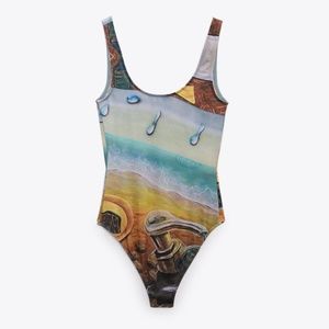 Zara and Larissa de Jesus Negron print bodysuit NWT